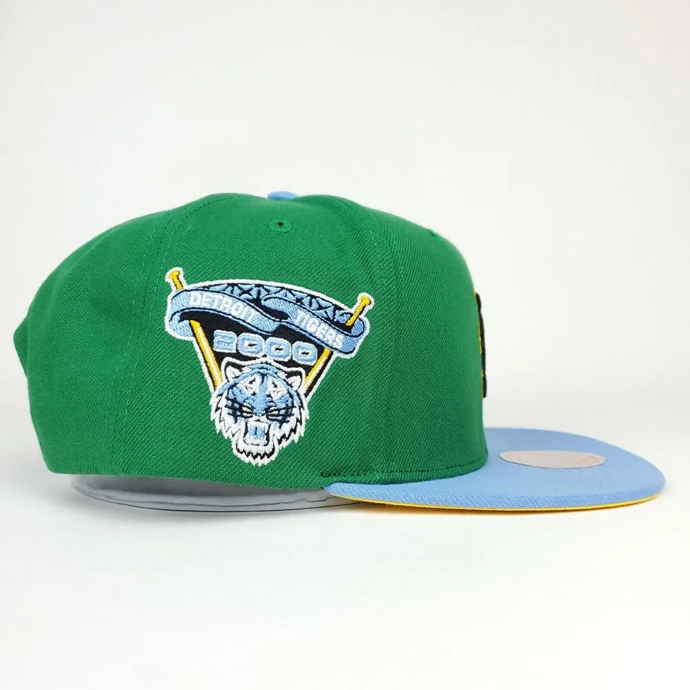 Detroit Tigers Mitchell & Ness MLB Snapback‎ Hat Cap 3D Logo Green Blue NWT